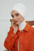 Shirred Elegance Head Turban For Women Fashion Instant Turban Shirred Head Scarf, Plain & Comfortable Stylish Bonnet Cap for Women,B-13 Ivory