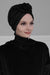 Velvet Floral Instant Turban for Women, Super Soft & High Quality Turban Head Covering with a Flower Figure, Velvet Winter Bonnet Cap,B-64 Black