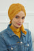 Smocked Shirred Instant Turban for Women, Cotton Lightweight Head Wrap with a Beautiful Design, Stylish Chemo Headwear Turban for Women,B-1 Mustard Yellow