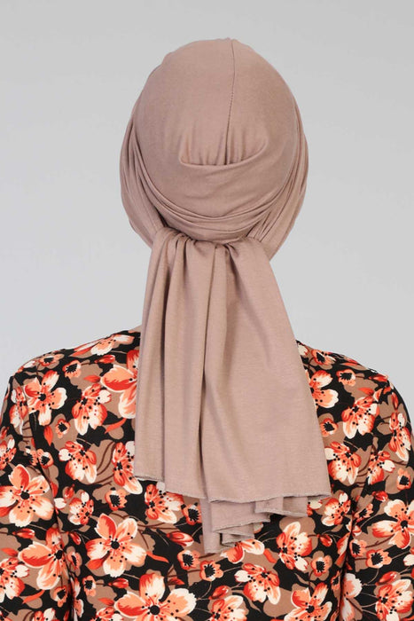 Smocked Shirred Instant Turban for Women, Cotton Lightweight Head Wrap with a Beautiful Design, Stylish Chemo Headwear Turban for Women,B-1 Mink
