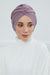 Smocked Shirred Instant Turban for Women, Cotton Lightweight Head Wrap with a Beautiful Design, Stylish Chemo Headwear Turban for Women,B-1 Lilac