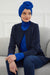 Smocked Shirred Instant Turban for Women, Cotton Lightweight Head Wrap with a Beautiful Design, Stylish Chemo Headwear Turban for Women,B-1 Sax Blue