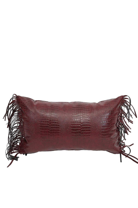 Snake Pattern Leather Rectangle Edges Tasseled Cushion Cover,K-139