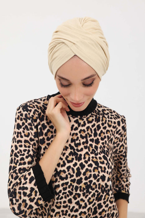 Soft and Stretchable Ribbed Turban Bonnet for Women, One-Size Winter Headwrap for Cold Weathers, Comfortable Polyviscose Ribbed Turban,B-9RB