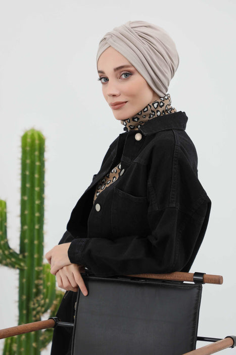 Soft and Stretchable Ribbed Turban Bonnet for Women, One-Size Winter Headwrap for Cold Weathers, Comfortable Polyviscose Ribbed Turban,B-9RB