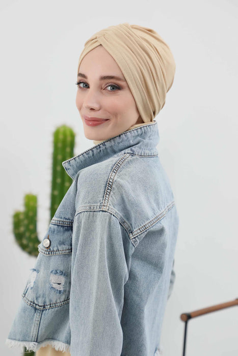 Soft and Stretchable Ribbed Turban Bonnet for Women, One-Size Winter Headwrap for Cold Weathers, Comfortable Polyviscose Ribbed Turban,B-9RB