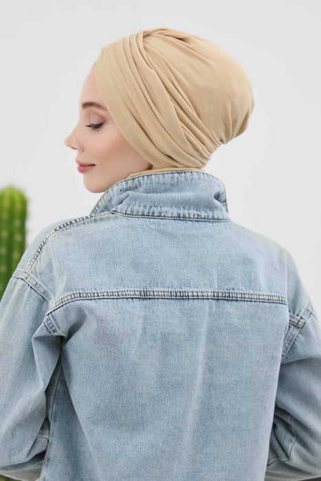 Soft and Stretchable Ribbed Turban Bonnet for Women, One-Size Winter Headwrap for Cold Weathers, Comfortable Polyviscose Ribbed Turban,B-9RB