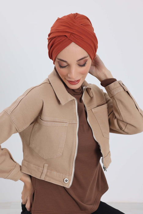 Soft and Stretchable Ribbed Turban Bonnet for Women, One-Size Winter Headwrap for Cold Weathers, Comfortable Polyviscose Ribbed Turban,B-9RB