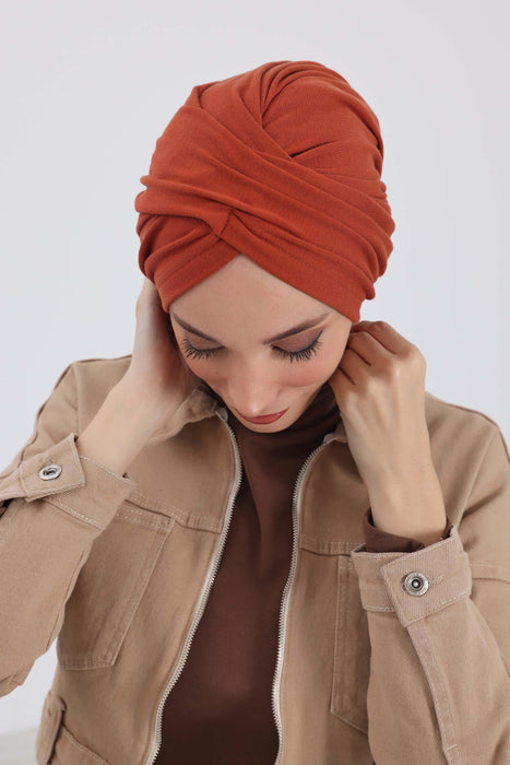 Soft and Stretchable Ribbed Turban Bonnet for Women, One-Size Winter Headwrap for Cold Weathers, Comfortable Polyviscose Ribbed Turban,B-9RB