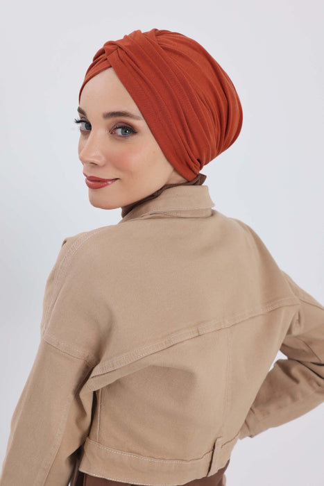 Soft and Stretchable Ribbed Turban Bonnet for Women, One-Size Winter Headwrap for Cold Weathers, Comfortable Polyviscose Ribbed Turban,B-9RB