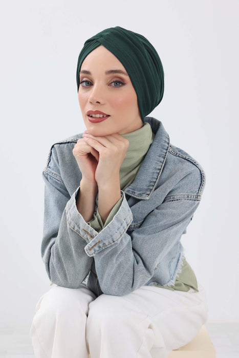 Soft and Stretchable Ribbed Turban Bonnet for Women, One-Size Winter Headwrap for Cold Weathers, Comfortable Polyviscose Ribbed Turban,B-9RB