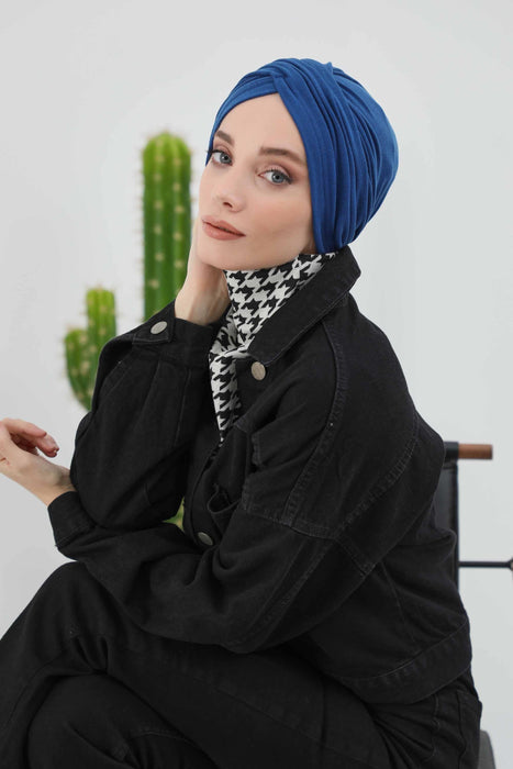 Soft and Stretchable Ribbed Turban Bonnet for Women, One-Size Winter Headwrap for Cold Weathers, Comfortable Polyviscose Ribbed Turban,B-9RB