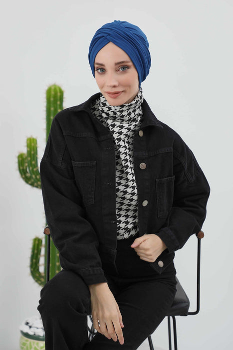 Soft and Stretchable Ribbed Turban Bonnet for Women, One-Size Winter Headwrap for Cold Weathers, Comfortable Polyviscose Ribbed Turban,B-9RB