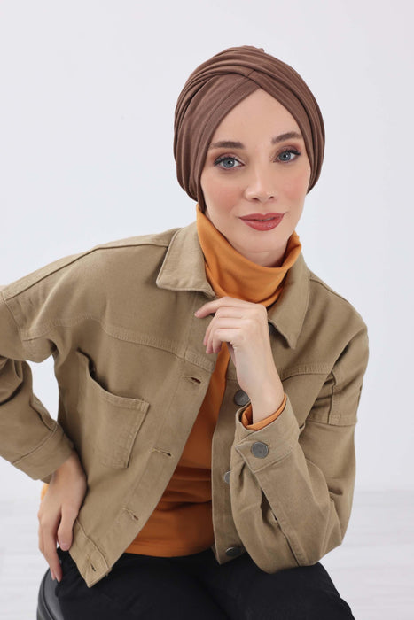 Soft and Stretchable Ribbed Turban Bonnet for Women, One-Size Winter Headwrap for Cold Weathers, Comfortable Polyviscose Ribbed Turban,B-9RB