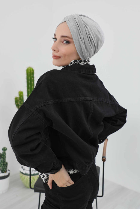 Soft and Stretchable Ribbed Turban Bonnet for Women, One-Size Winter Headwrap for Cold Weathers, Comfortable Polyviscose Ribbed Turban,B-9RB