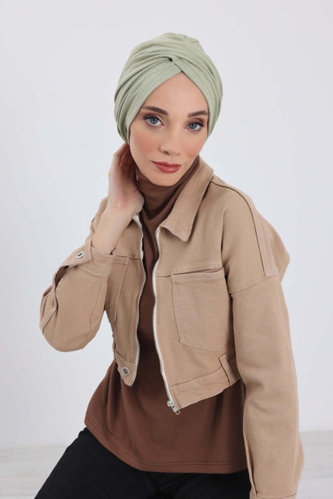 Soft and Stretchable Ribbed Turban Bonnet for Women, One-Size Winter Headwrap for Cold Weathers, Comfortable Polyviscose Ribbed Turban,B-9RB