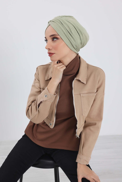 Soft and Stretchable Ribbed Turban Bonnet for Women, One-Size Winter Headwrap for Cold Weathers, Comfortable Polyviscose Ribbed Turban,B-9RB