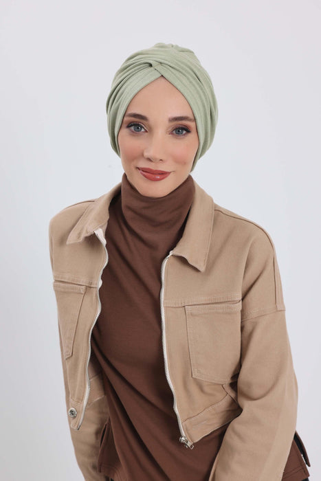 Soft and Stretchable Ribbed Turban Bonnet for Women, One-Size Winter Headwrap for Cold Weathers, Comfortable Polyviscose Ribbed Turban,B-9RB