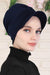 Soft Cotton Newsboy Visor Cap for Women, Stylish Lightweight Plain Turban Visor Cap for Daily Use, Fashionable Turban Chemo Headwrap,B-30 Navy Blue
