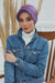 Soft Cotton Newsboy Visor Cap for Women, Stylish Lightweight Plain Turban Visor Cap for Daily Use, Fashionable Turban Chemo Headwrap,B-30 Purple 2