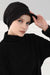 Soft Cotton Newsboy Visor Cap for Women, Stylish Lightweight Plain Turban Visor Cap for Daily Use, Fashionable Turban Chemo Headwrap,B-30 Black