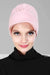 Soft Cotton Newsboy Visor Cap for Women, Stylish Lightweight Plain Turban Visor Cap for Daily Use, Fashionable Turban Chemo Headwrap,B-30 Powder