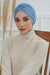 Soft Pre-Tied Shirred Turban for Women, Cotton Instant Turban Headwrap, Hair Loss & Chemo Friendly Bonnet Cap with Chic Shirred Design,B-20 Blue