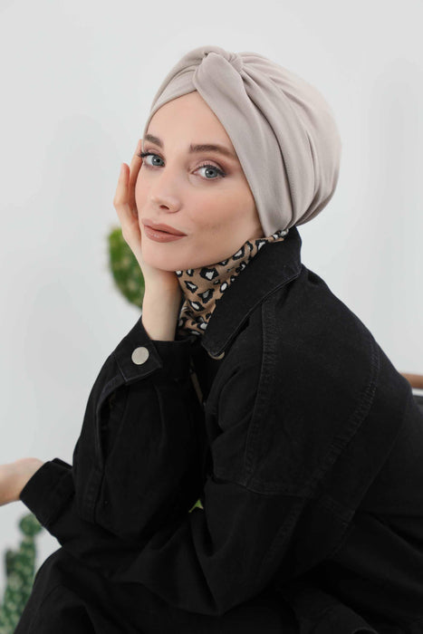 Stretchable Ribbed Winter Turban Bonnet for Women, Soft Polyviscose Headwrap, Cozy and Stylish Stretchable Headwrap for Cold Weather,B-4RB