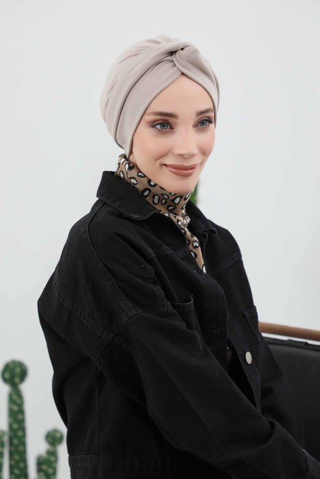 Stretchable Ribbed Winter Turban Bonnet for Women, Soft Polyviscose Headwrap, Cozy and Stylish Stretchable Headwrap for Cold Weather,B-4RB