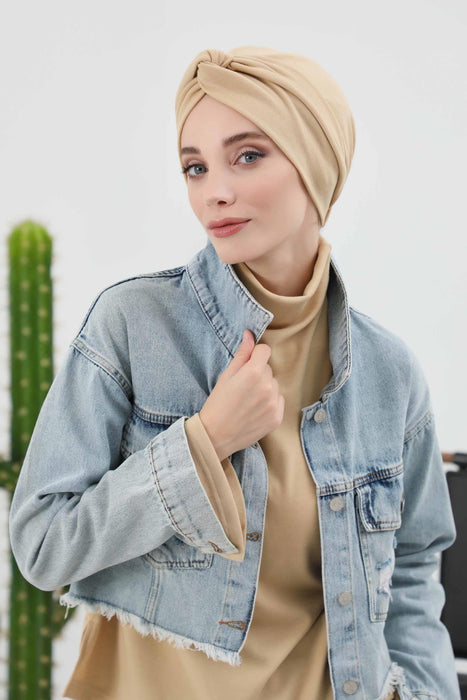 Stretchable Ribbed Winter Turban Bonnet for Women, Soft Polyviscose Headwrap, Cozy and Stylish Stretchable Headwrap for Cold Weather,B-4RB