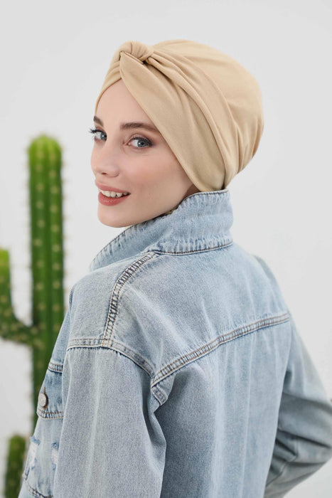 Stretchable Ribbed Winter Turban Bonnet for Women, Soft Polyviscose Headwrap, Cozy and Stylish Stretchable Headwrap for Cold Weather,B-4RB