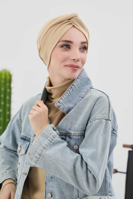 Stretchable Ribbed Winter Turban Bonnet for Women, Soft Polyviscose Headwrap, Cozy and Stylish Stretchable Headwrap for Cold Weather,B-4RB