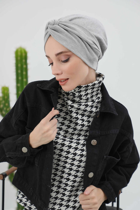 Stretchable Ribbed Winter Turban Bonnet for Women, Soft Polyviscose Headwrap, Cozy and Stylish Stretchable Headwrap for Cold Weather,B-4RB