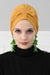 Stylish Bowtie Instant Turban Hijab Bonnet Cap for Women, Easy to Wear Jersey Headwrap with Chic Knot Detail, Modern Modest Fashion,B-7 Mustard Yellow