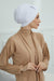 Stylish Bowtie Instant Turban Hijab Bonnet Cap for Women, Easy to Wear Jersey Headwrap with Chic Knot Detail, Modern Modest Fashion,B-7 White