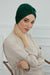 Stylish Bowtie Instant Turban Hijab Bonnet Cap for Women, Easy to Wear Jersey Headwrap with Chic Knot Detail, Modern Modest Fashion,B-7 Green