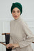 Stylish Bowtie Instant Turban Hijab Bonnet Cap for Women, Easy to Wear Jersey Headwrap with Chic Knot Detail, Modern Modest Fashion,B-7 Green