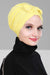 Stylish Bowtie Instant Turban Hijab Bonnet Cap for Women, Easy to Wear Jersey Headwrap with Chic Knot Detail, Modern Modest Fashion,B-7 Yellow