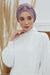 Stylish Bowtie Instant Turban Hijab Bonnet Cap for Women, Easy to Wear Jersey Headwrap with Chic Knot Detail, Modern Modest Fashion,B-7 Lilac