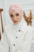 Stylish Bowtie Instant Turban Hijab Bonnet Cap for Women, Easy to Wear Jersey Headwrap with Chic Knot Detail, Modern Modest Fashion,B-7 Powder