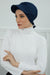 Stylish Visor Cap Instant Turban Hijab for Women, Trendy Visor Cap for Hair Loss Patients, Chemo Visor Cap, Visor Full Head Covering,B-66 Navy Blue