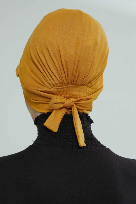 Stylish Visor Cap Instant Turban Hijab for Women, Trendy Visor Cap for Hair Loss Patients, Chemo Visor Cap, Visor Full Head Covering,B-66 Mustard Yellow