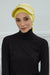 Stylish Visor Cap Instant Turban Hijab for Women, Trendy Visor Cap for Hair Loss Patients, Chemo Visor Cap, Visor Full Head Covering,B-66 Yellow
