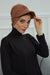 Stylish Visor Cap Instant Turban Hijab for Women, Trendy Visor Cap for Hair Loss Patients, Chemo Visor Cap, Visor Full Head Covering,B-66 Caramel Brown