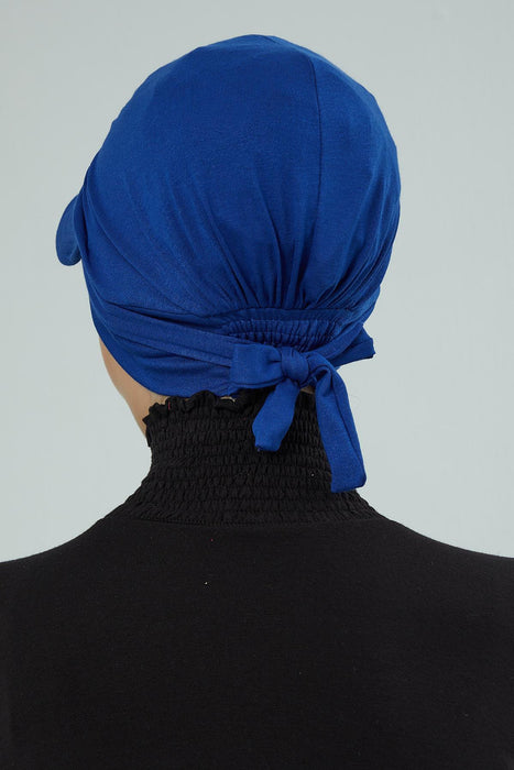 Stylish Visor Cap Instant Turban Hijab for Women, Trendy Visor Cap for Hair Loss Patients, Chemo Visor Cap, Visor Full Head Covering,B-66 Sax Blue