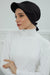 Stylish Visor Cap Instant Turban Hijab for Women, Trendy Visor Cap for Hair Loss Patients, Chemo Visor Cap, Visor Full Head Covering,B-66 Black