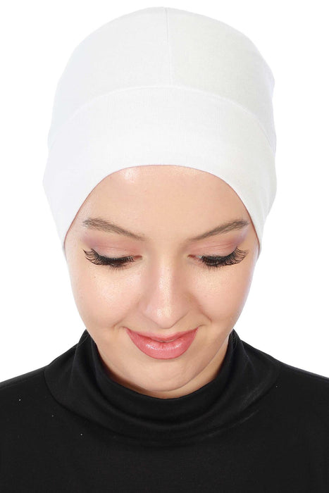 Super Tight Cotton Inner Bonnet Cap, High Quality Easy Wrap Instant Underneath Bonnet for Women, Flexible 95% Cotton Chemo Headwear Cap,B-37