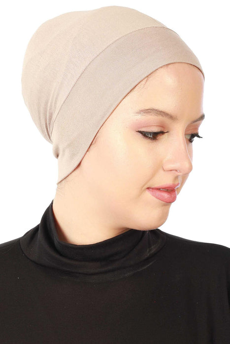 Super Tight Cotton Inner Bonnet Cap, High Quality Easy Wrap Instant Underneath Bonnet for Women, Flexible 95% Cotton Chemo Headwear Cap,B-37