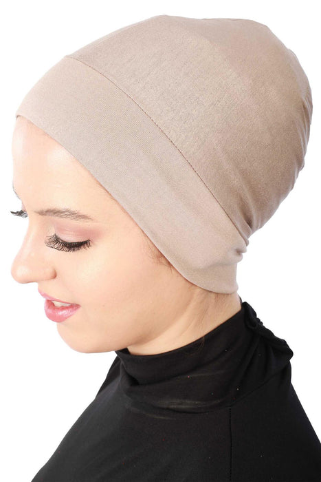 Super Tight Cotton Inner Bonnet Cap, High Quality Easy Wrap Instant Underneath Bonnet for Women, Flexible 95% Cotton Chemo Headwear Cap,B-37