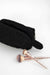Teddy Fabric Handbag Toilet Bag Vanity Case Soft Daily Bag for Women,CM-2B Black